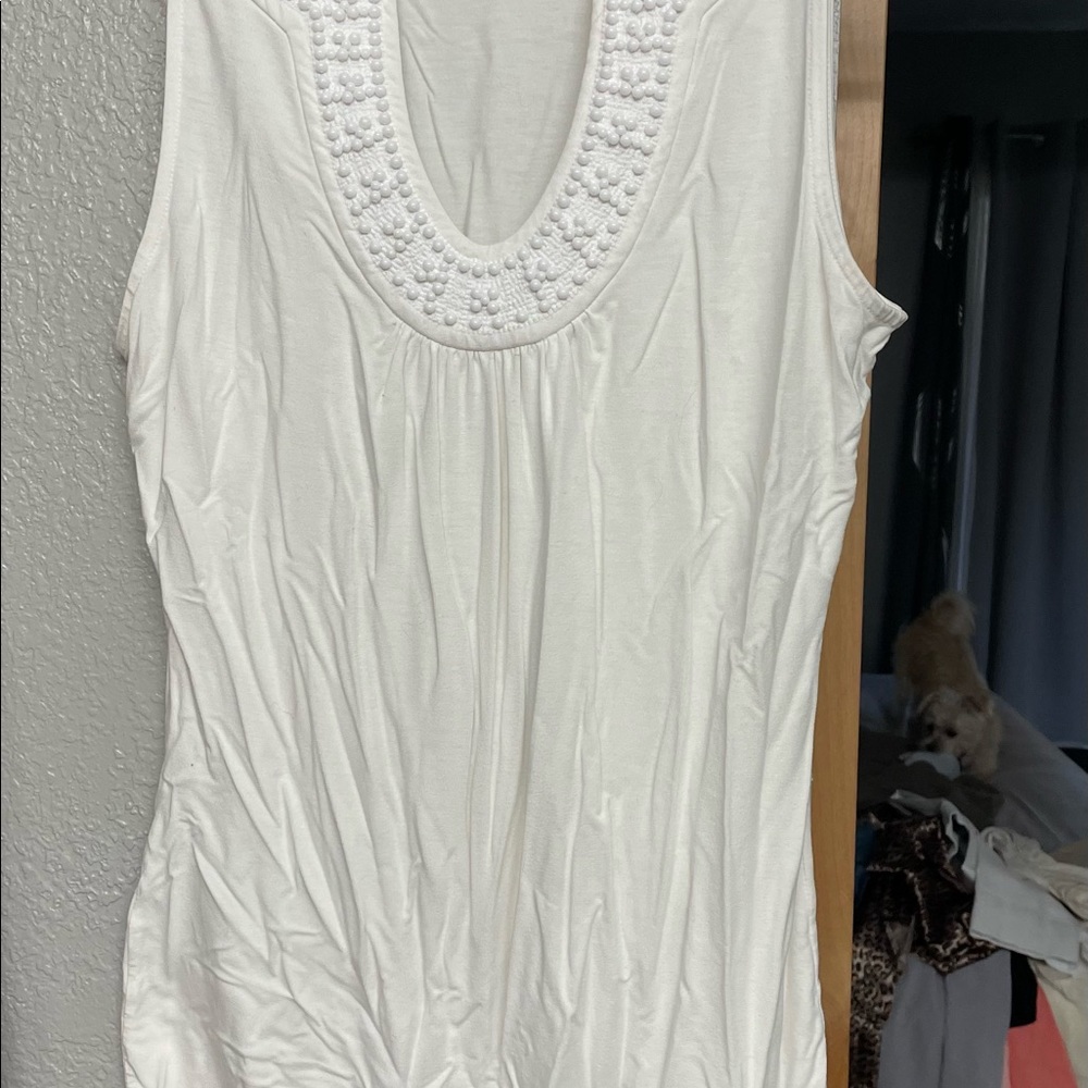 Ann Taylor beaded sleeveless top